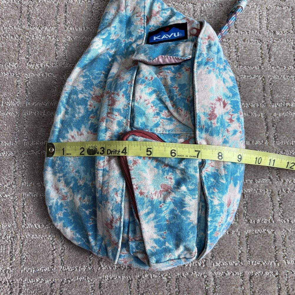 Kavu Mini Rope Bag Sling Medium-size Backpack Blue Ink Burst Hike Camp Outdoors - Picture 7 of 8